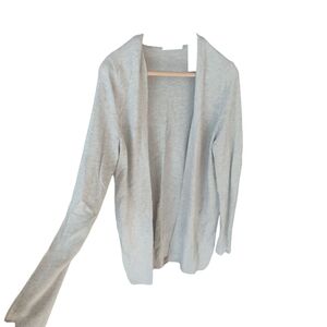 NWT Reitman Pale Grey Open Front Long ‎ Cardigan
